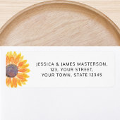 Adres zonnebloem etiket