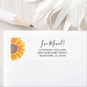 Adres zonnebloem etiket (Insitu)