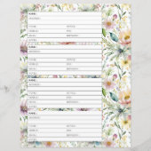 Adresboekpagina pastel bloemmotief (Voorkant)