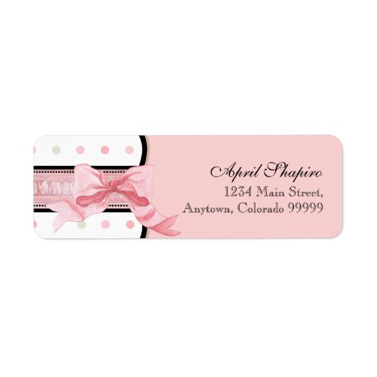 Adresetiketten - Baby shower Franse Boog en Stippe Etiket (Voorkant)
