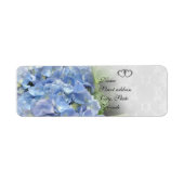 Adresetiketten Blauwe hydrangeas Etiket (Voorkant)