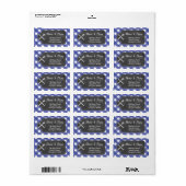 adresetiketten Blue gingham BBQ Chalk Etiket (Full Sheet)