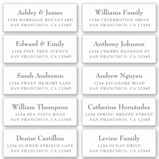 Adresetiketten  bruiloft sticker (Voorkant)