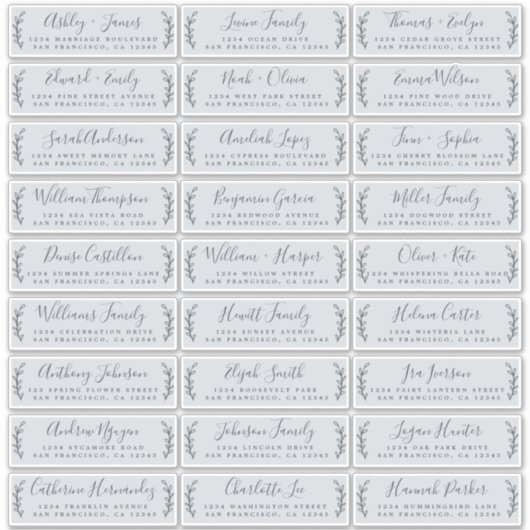 Adresetiketten  bruiloft sticker (Voorkant)