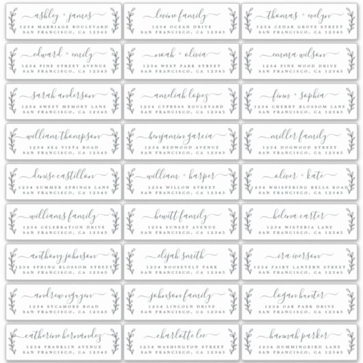 Adresetiketten  bruiloft sticker (Voorkant)