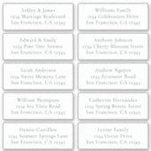 Adresetiketten bruiloft sticker (Voorkant)