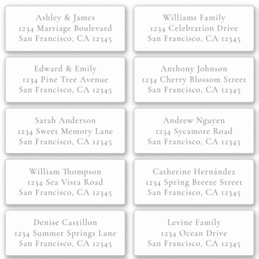 Adresetiketten  bruiloft sticker (Voorkant)