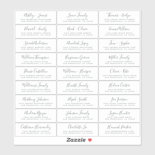 Adresetiketten bruiloft sticker (Vel)