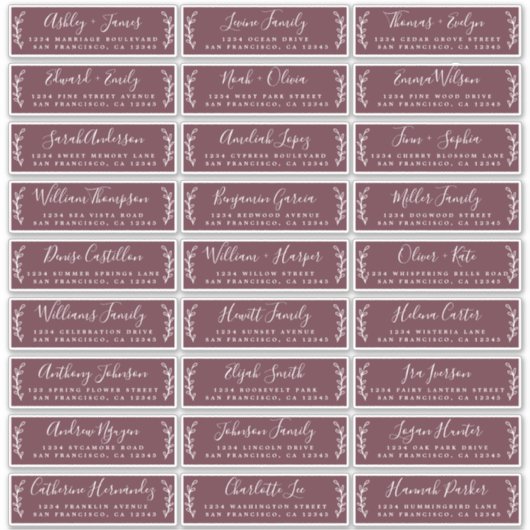 Adresetiketten  bruiloft sticker (Voorkant)