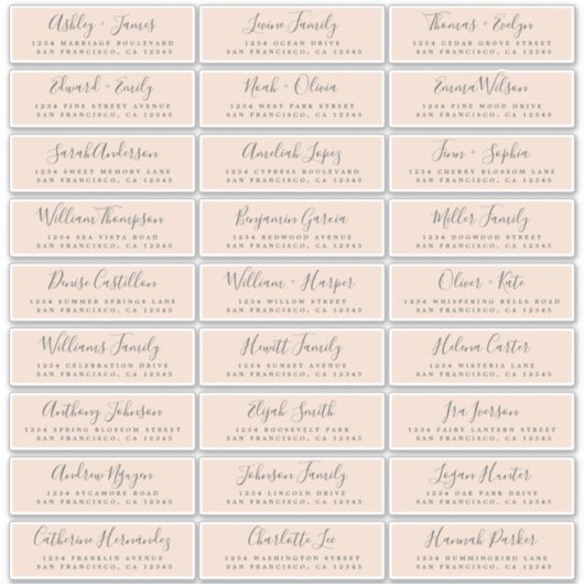 Adresetiketten  bruiloft sticker (Voorkant)