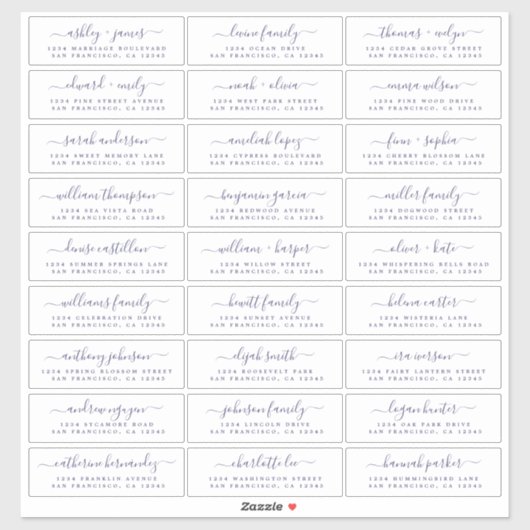 Adresetiketten bruiloft sticker (Vel)