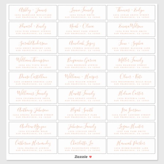 Adresetiketten bruiloft sticker (Vel)