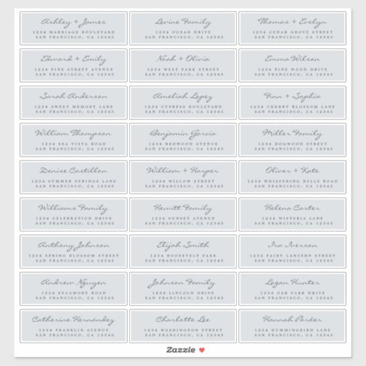Adresetiketten bruiloft sticker (Vel)