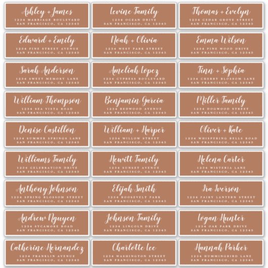Adresetiketten bruiloft sticker (Voorkant)