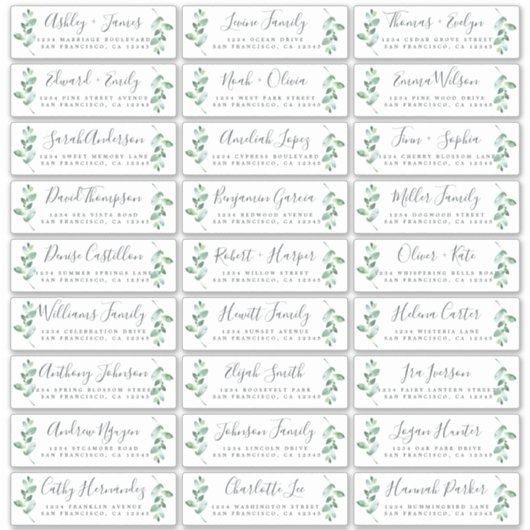 Adresetiketten  bruiloft sticker (Voorkant)