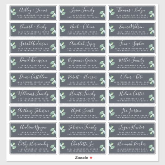 Adresetiketten bruiloft sticker (Vel)