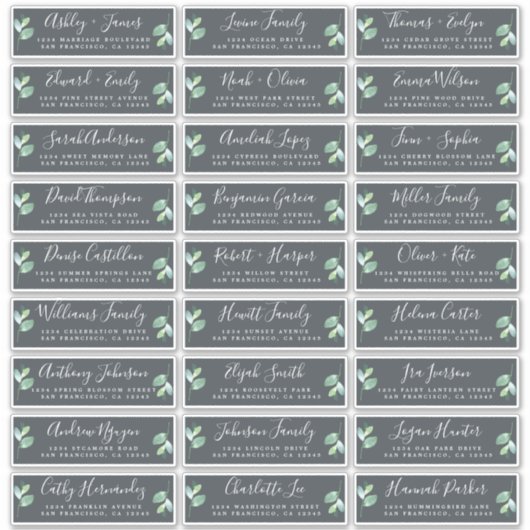 Adresetiketten bruiloft sticker (Voorkant)