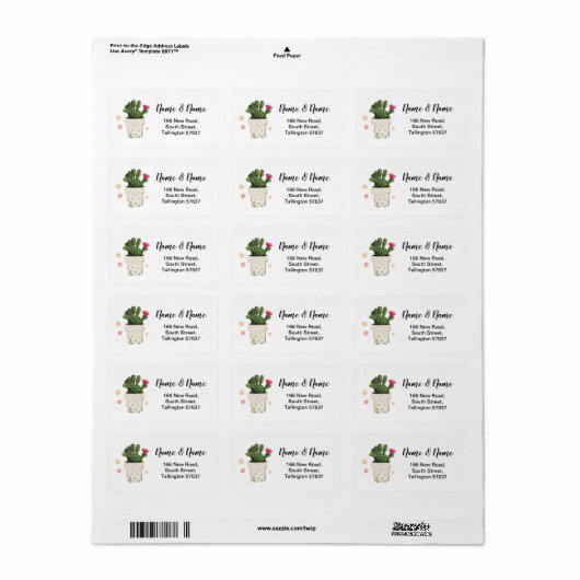 Adresetiketten Cactus Polka Dot Stickers (Full Sheet)