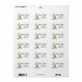 Adresetiketten Cactus Waterverf Print Cactussen Etiket (Full Sheet)