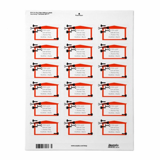 Adresetiketten Etiket (Full Sheet)