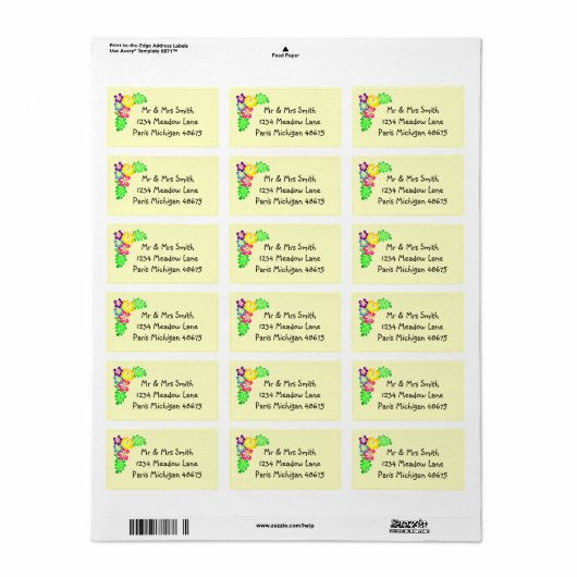 Adresetiketten/Floral Etiket (Full Sheet)