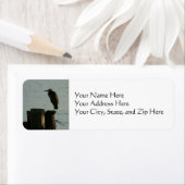 Adresetiketten: grote blauwe reiger etiket (Insitu)