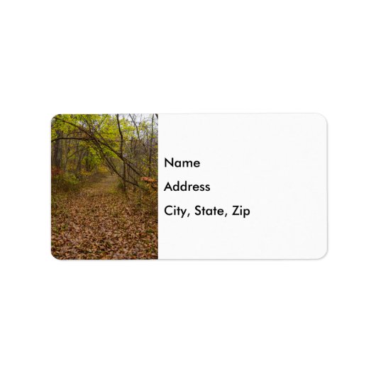 Adresetiketten in de herfst Walkway Etiket (Voorkant)
