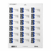 Adresetiketten met blauw oog etiket (Full Sheet)