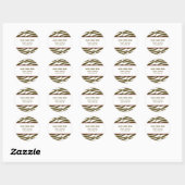 Adresetiketten met bruine zebra ronde sticker (Vel)
