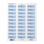 Adresetiketten met een blauwe Diamond Bow Wedding Etiket (Full Sheet)