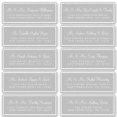 Adresetiketten met een grijze bruiloft sticker (Voorkant)
