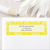  Adresetiketten met Gele Damask Etiket (Insitu)