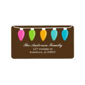 Adresetiketten met kerstlampjes etiket (Voorkant)