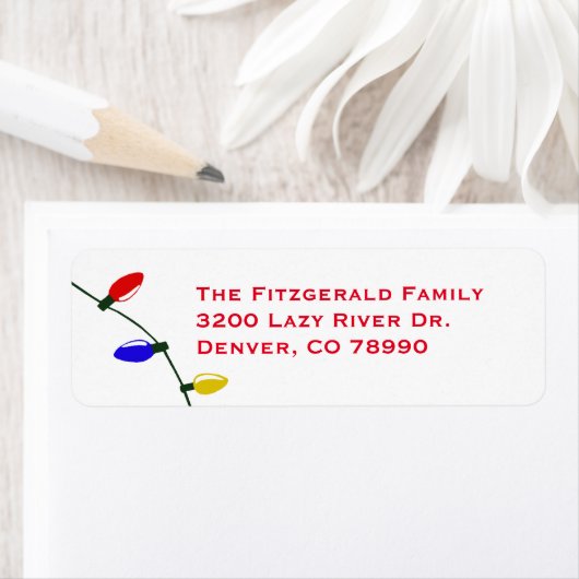 Adresetiketten met prettige en heldere kerstverlic etiket (Insitu)