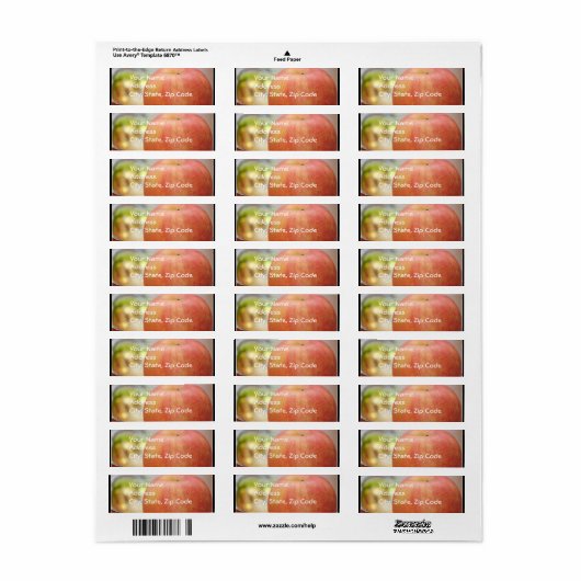 Adresetiketten met rode appel etiket (Full Sheet)