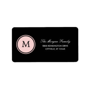 Adresetiketten met ronde monogram etiket