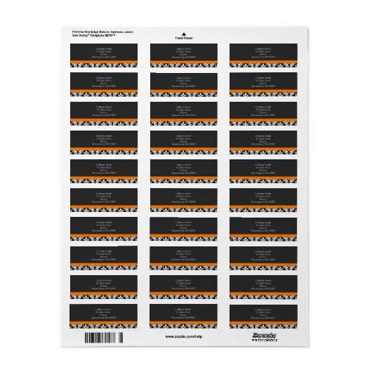 Adresetiketten met Sinaasappel Etiket (Full Sheet)