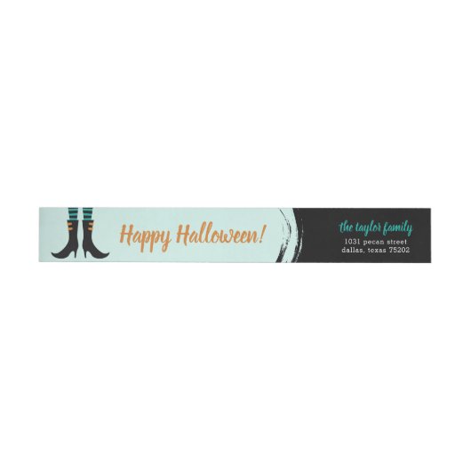 Adresetiketten met witte heks Boots Halloween (Individueel)