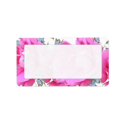 Adresetiketten met zoete roze bloemen etiket (Voorkant)