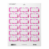 Adresetiketten met zoete roze bloemen etiket (Full Sheet)