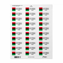 adresetiketten met zwarte vlag