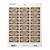 Adresetiketten Rode gingham BBQ Burlap Etiket (Full Sheet)