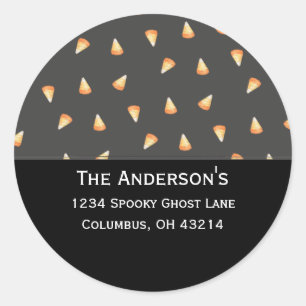 Adresetiketten van Candy Corn Ronde Sticker