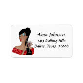 adresetiketten van de Afrikaanse Amerikaanse wijnd Etiket (Voorkant)