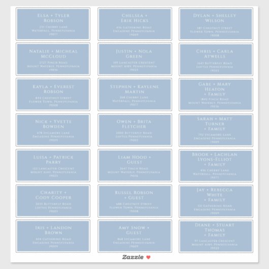 Adresetiketten van de blauwbruine bruiloft van het sticker (Vel)