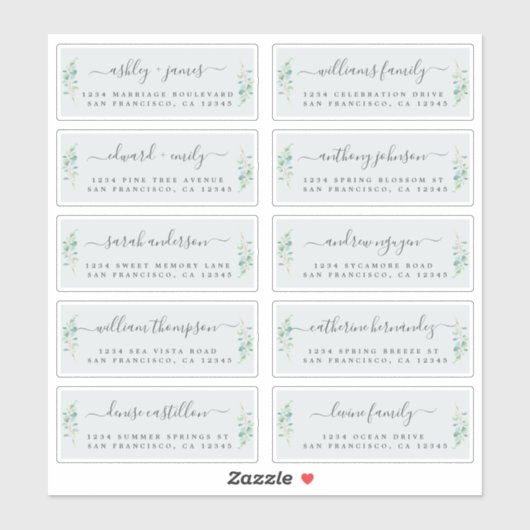 Adresetiketten van de Groene Vloeiweddenschap Sticker (Vel)