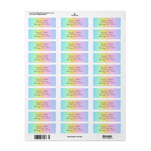 Adresetiketten van de grote pasteelregenboog etiket (Full Sheet)