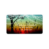 Adresetiketten van de Rustic String Lights Sunset  Etiket (Voorkant)