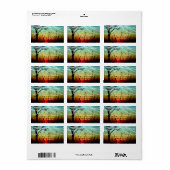 Adresetiketten van de Rustic String Lights Sunset  Etiket (Full Sheet)