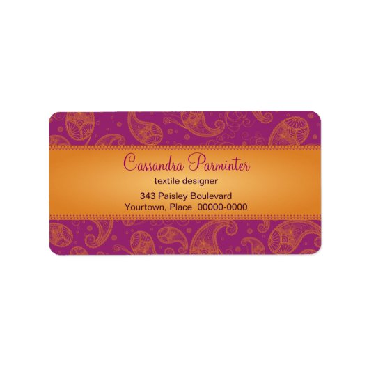 Adresetiketten van de zogenaamde Paisley Etiket (Voorkant)